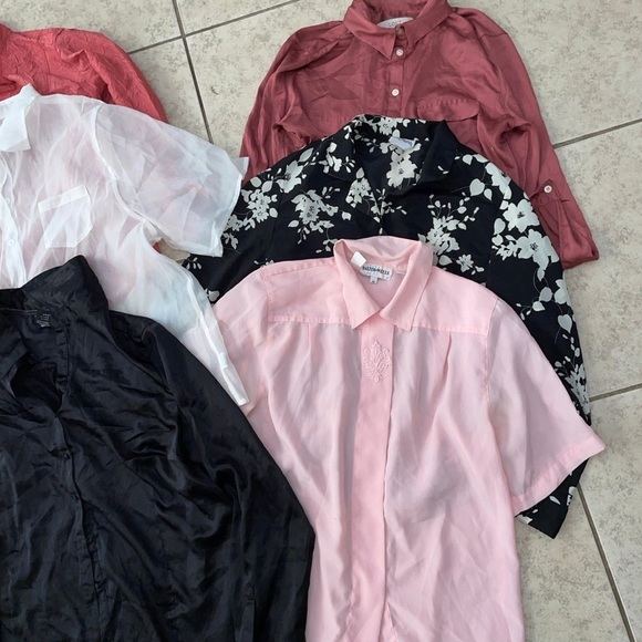 Large 10•lot bundle Vintage ladies dressy Y2K Secretary Assorted blouse Tops - Picture 4 of 9